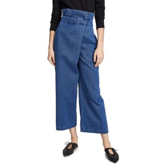 Mara Hoffman Nikko Wrap Wide Leg Crop Jean - Picture 2 of 12
